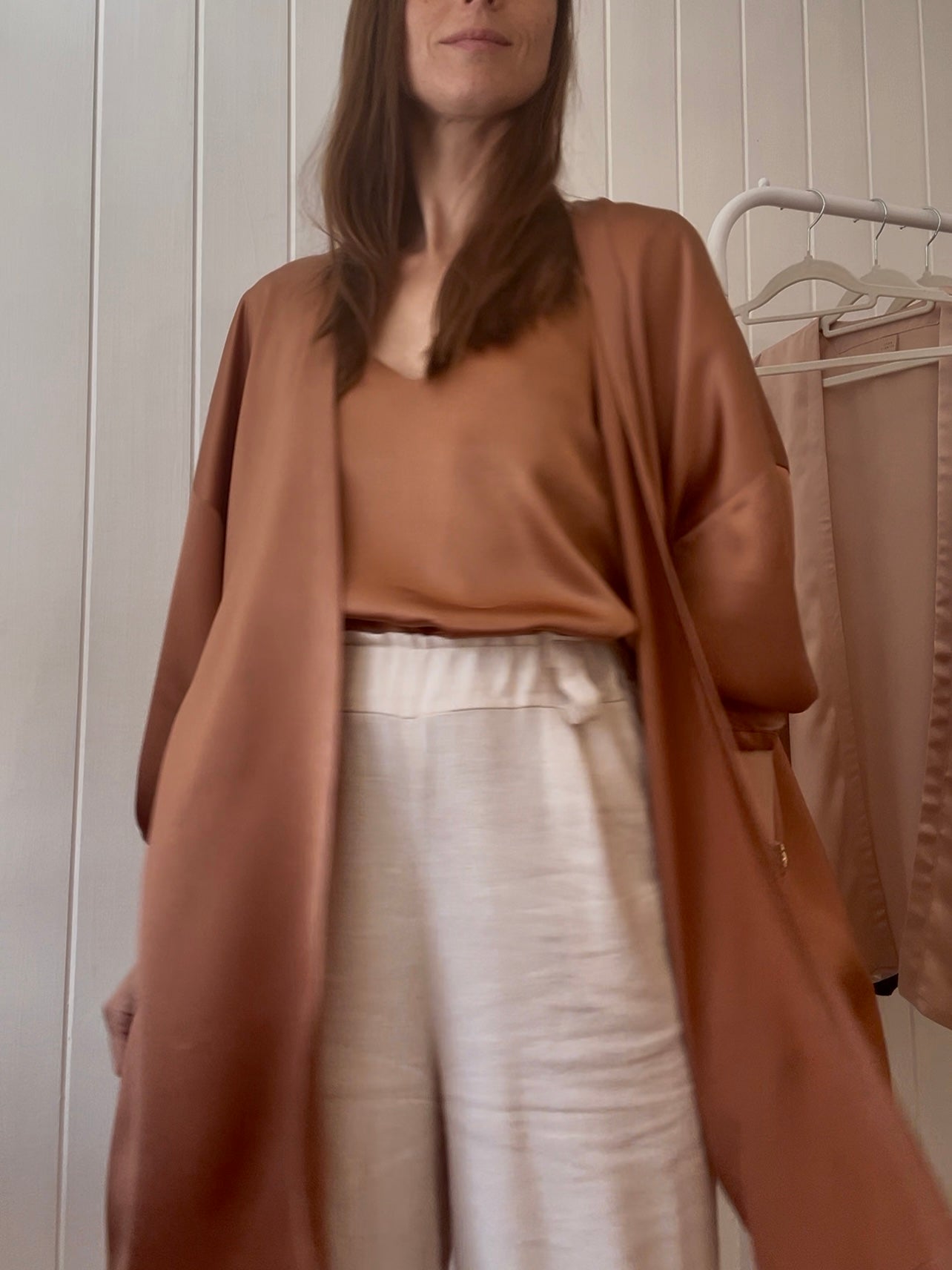 KIMONO DE SEDA TERRACOTA