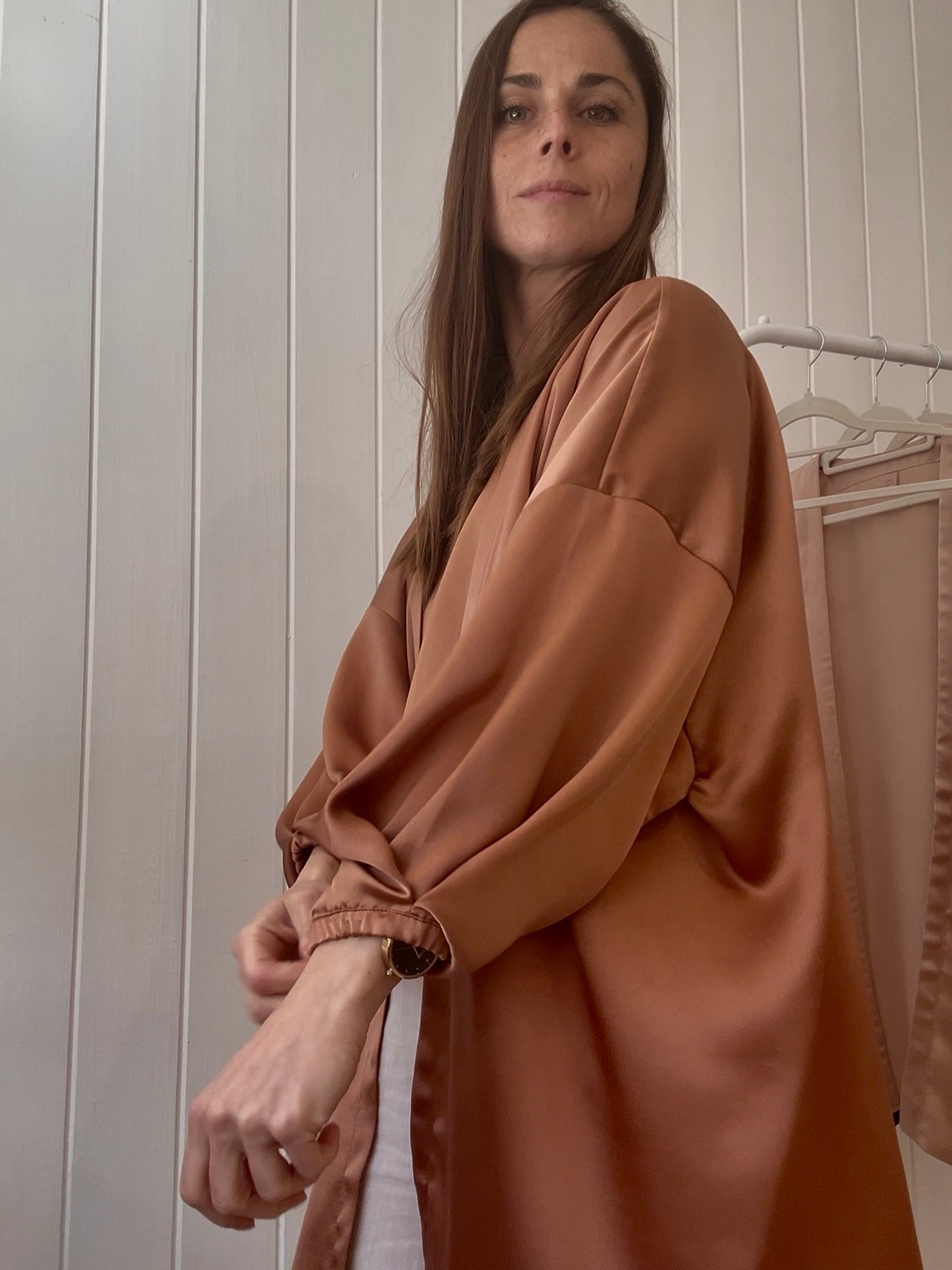 KIMONO DE SEDA TERRACOTA