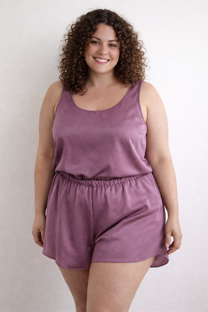 Pijama Seda - Short y Polera MALVA