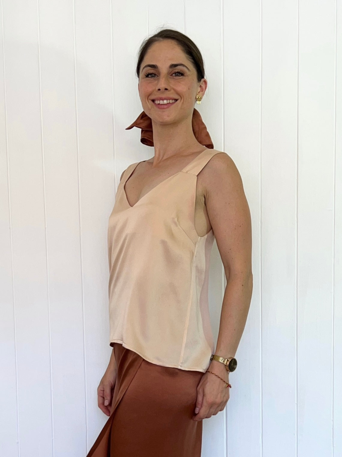BLUSA DE SEDA ESCOTE EN V